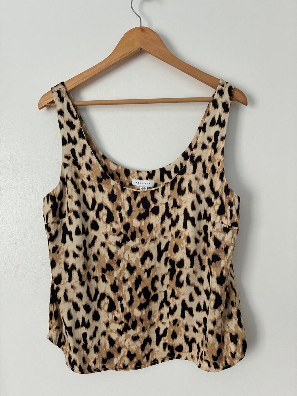 Top Shop Leopard Print Scoop Neck Lightweight Tank Size 12